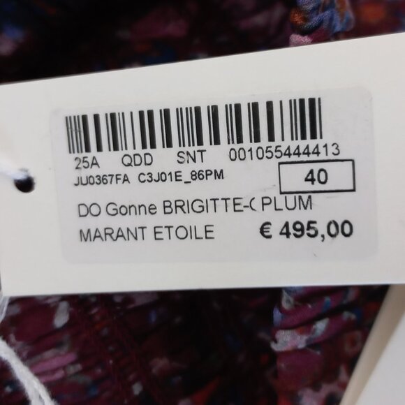 ISABEL MARANT ETOILE NWT Brigitte Plum tiered moto boho asymetrical skirt - Picture 15 of 15